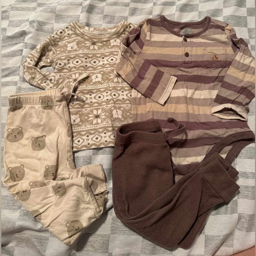 GAP Baby Brown and Tan Outfit Set